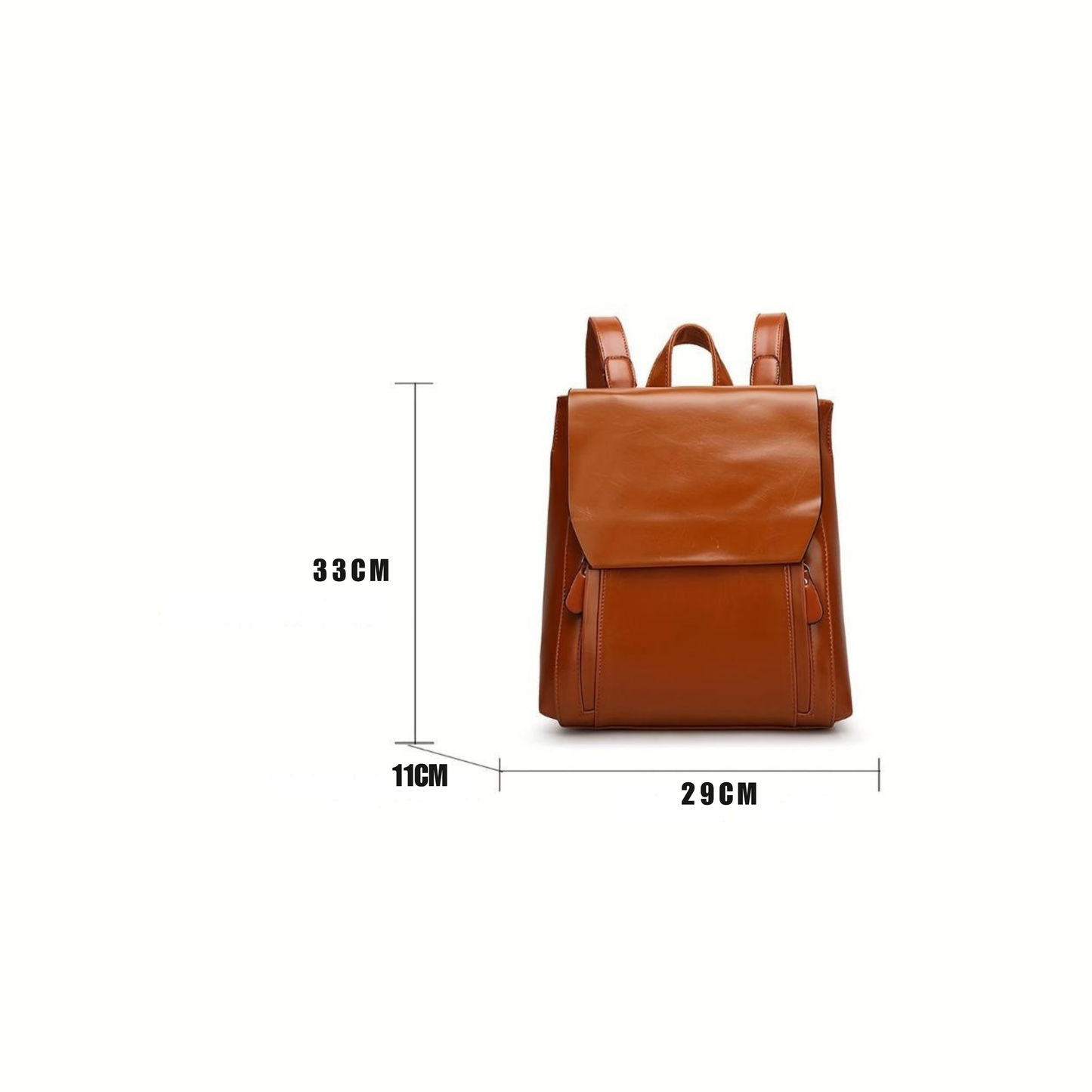 Lina | Both hands free — Leather Backpack for Work