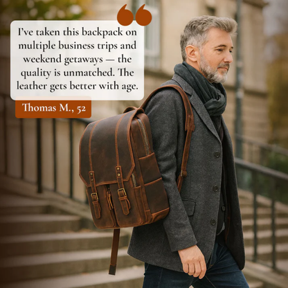 Robert | Sturdy travel backpack made of Genuine Leather