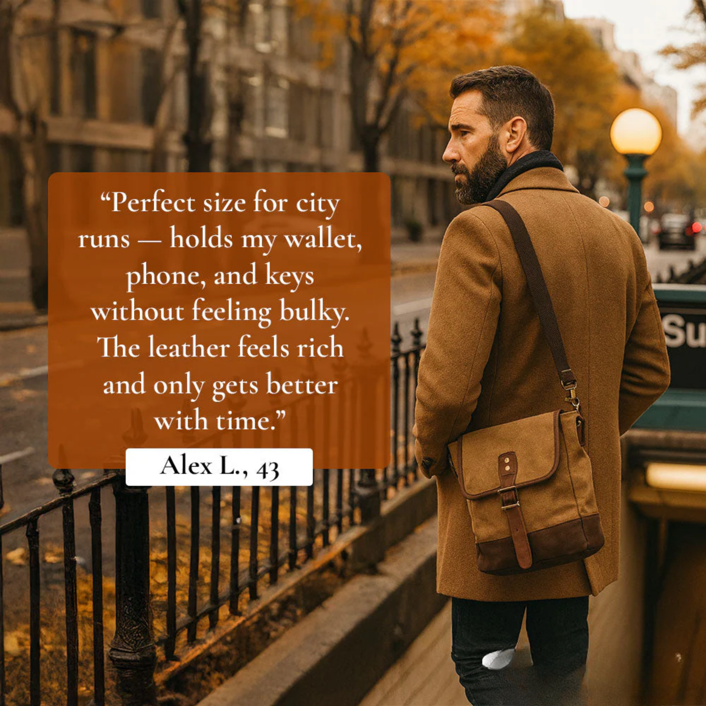 William | Compact bag made of Genuine Leather for everyday use