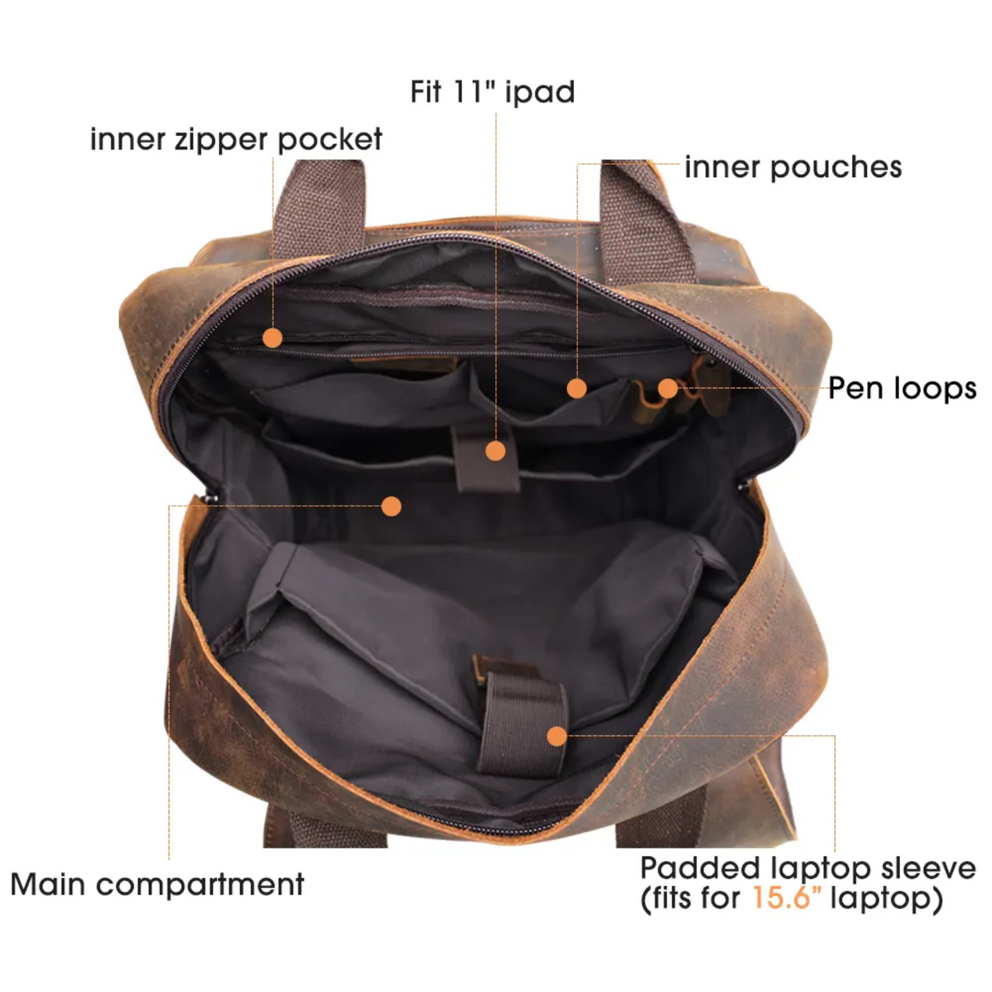 Kevin | Genuine Leather Laptop Backpack