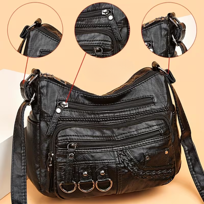 Elara | Everything inside, nothing forgotten — Spacious Leather Shoulder Bag