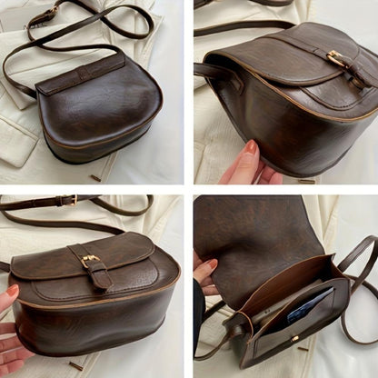 Evelyn | Compact and stylish — Leather Saddle Bag