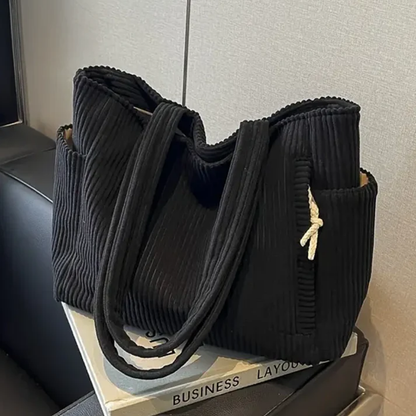 Sienna | Spacious and eye-catching — Leather Tote with Cord Detail