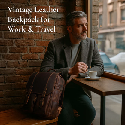 Robert | Sturdy travel backpack made of Genuine Leather
