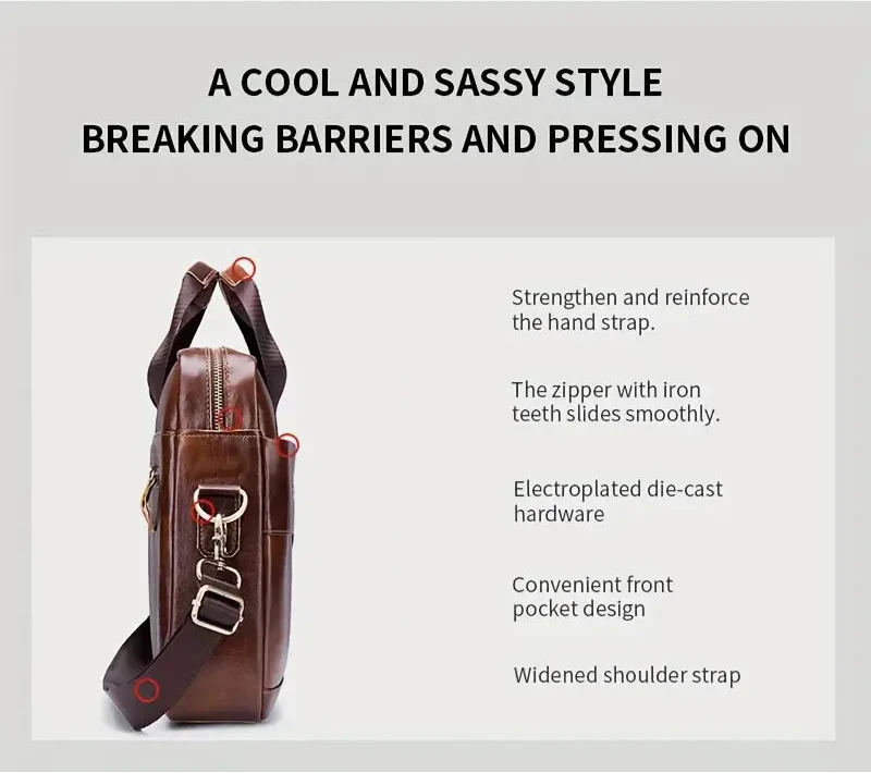 Tyler | Spacious bag made of Genuine Leather for work