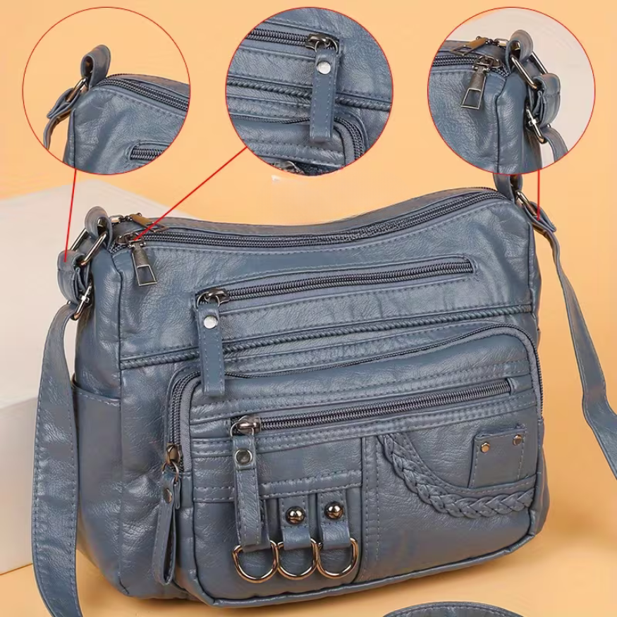 Elara | Everything inside, nothing forgotten — Spacious Leather Shoulder Bag