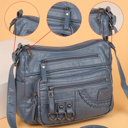 Elara | Everything inside, nothing forgotten — Spacious Leather Shoulder Bag