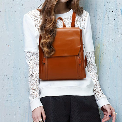 Lina | Both hands free — Leather Backpack for Work