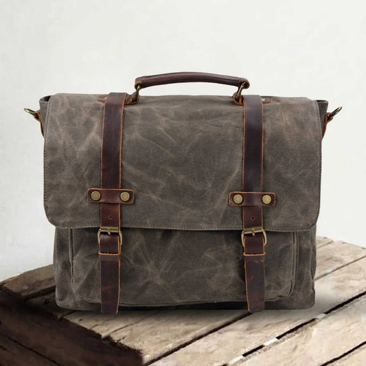 Ryan | Canvas shoulder bag made of Genuine Leather