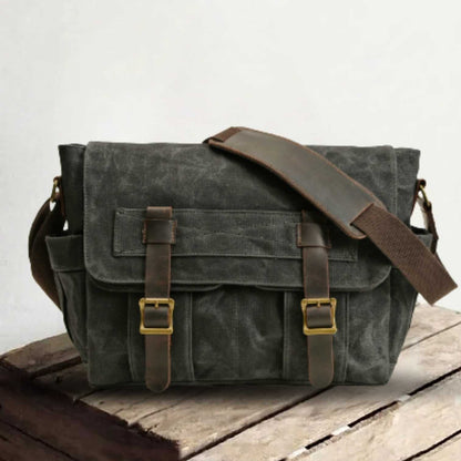 Scott | Shoulder bag made of Genuine Leather and canvas