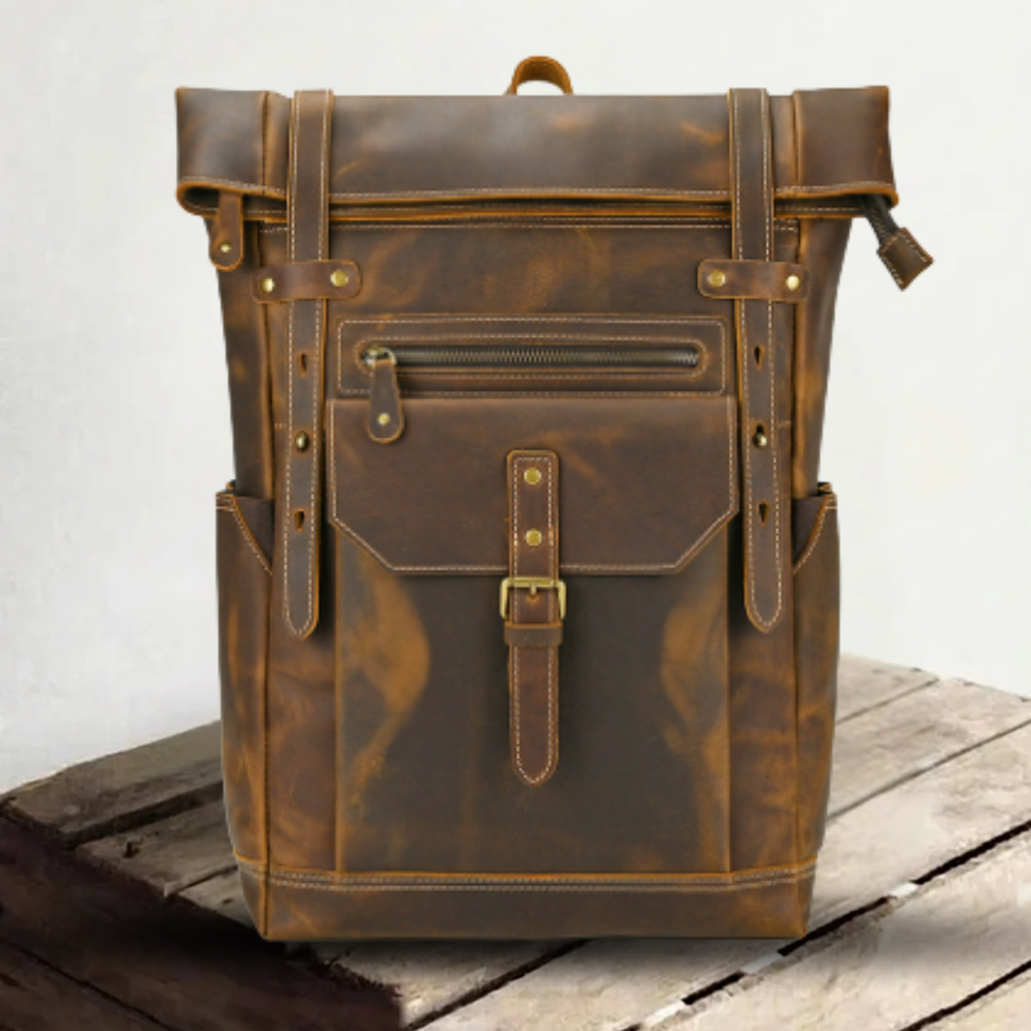 Larry | Retro backpack made of Genuine Leather