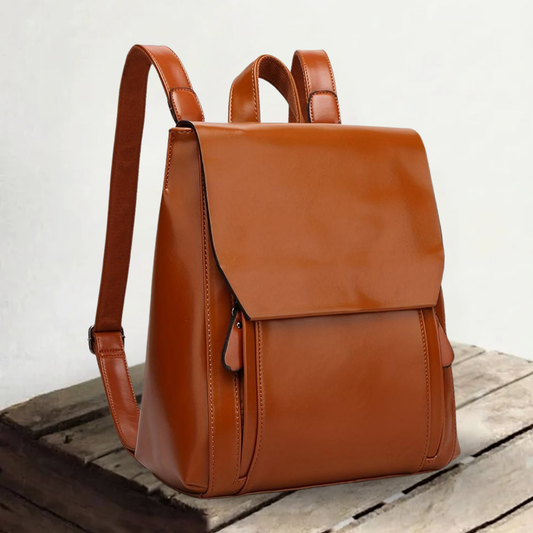 Lina | Both hands free — Leather Backpack for Work