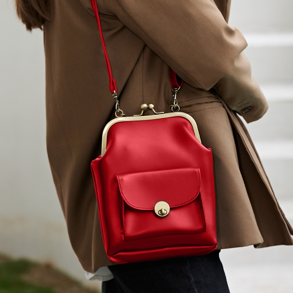 Vintage Kiss-Lock Tas - Retro Chic Essentieel