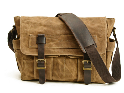 Scott | Shoulder bag made of Genuine Leather and canvas