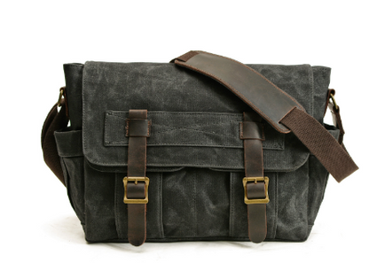 Scott | Shoulder bag made of Genuine Leather and canvas