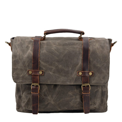 Ryan | Canvas shoulder bag made of Genuine Leather