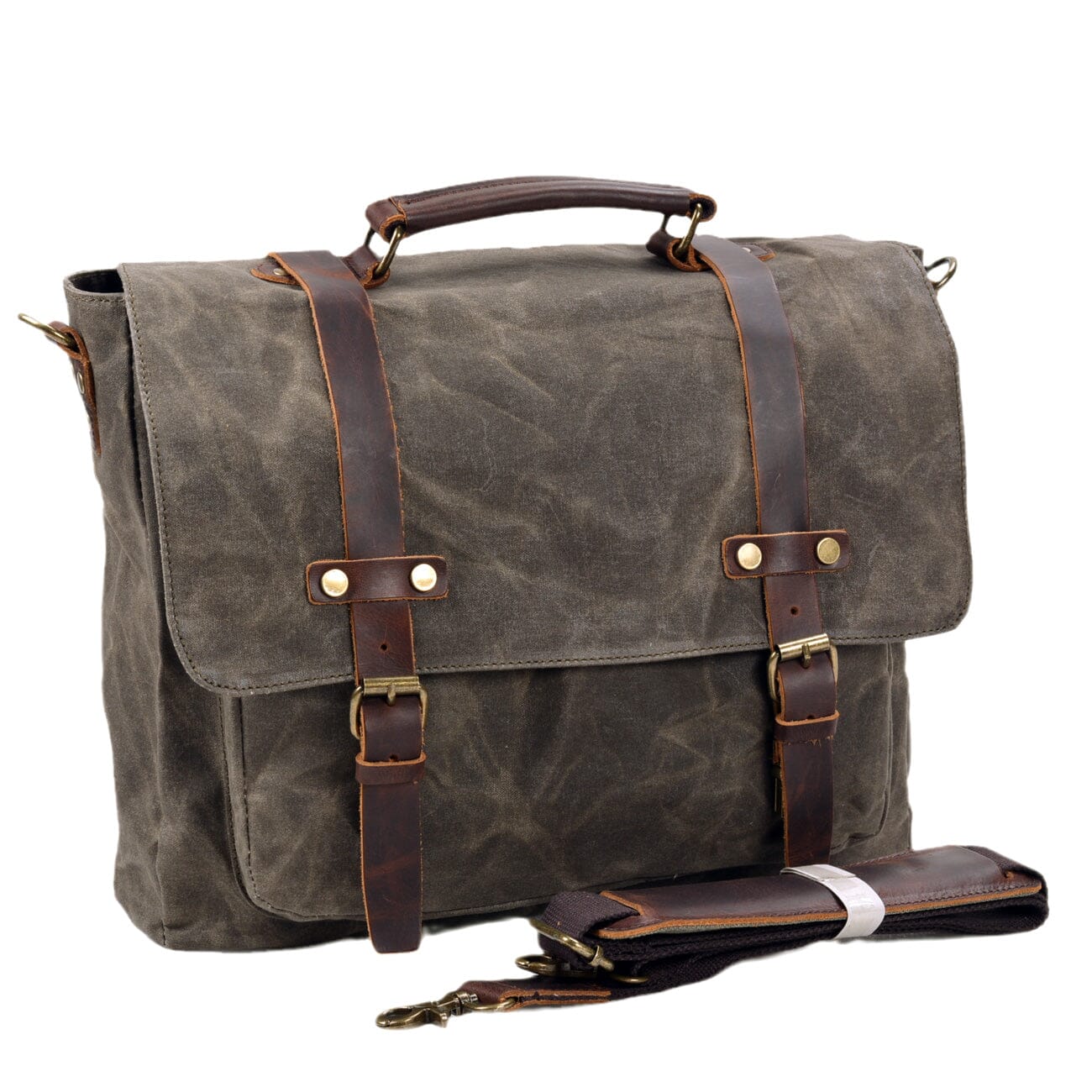 Ryan | Canvas shoulder bag made of Genuine Leather
