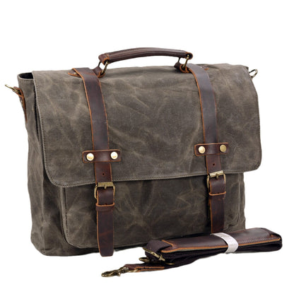 Ryan | Canvas shoulder bag made of Genuine Leather