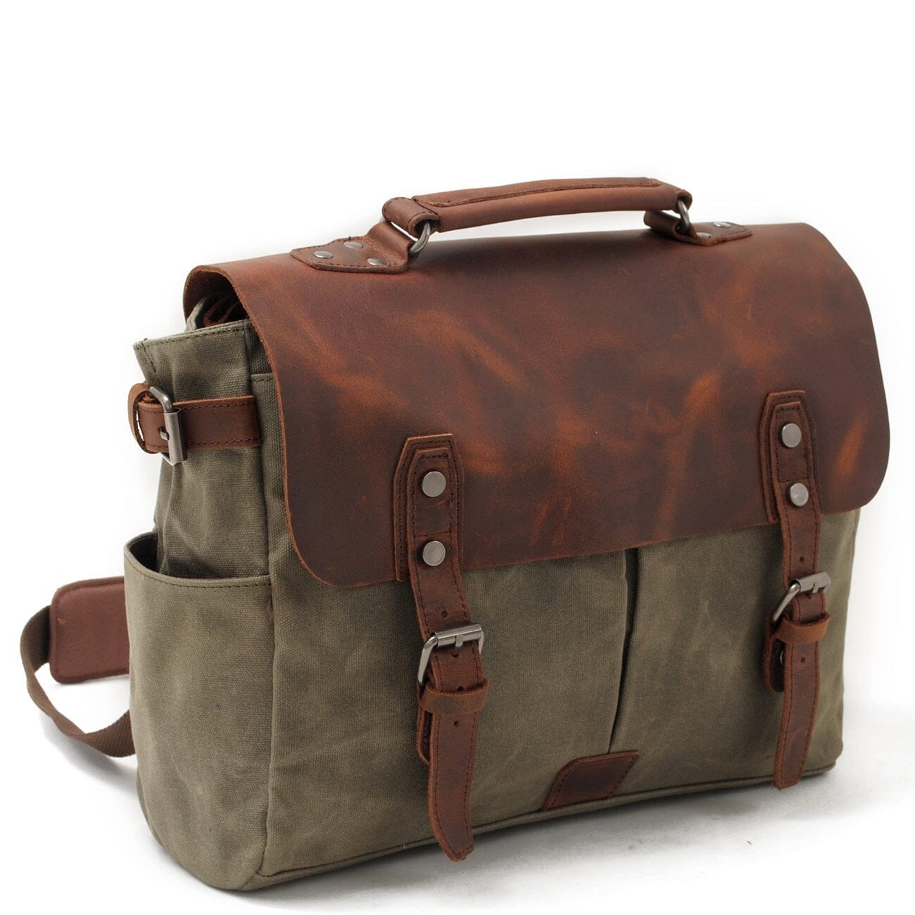 Alexander | Canvas shoulder bag made of Genuine Leather
