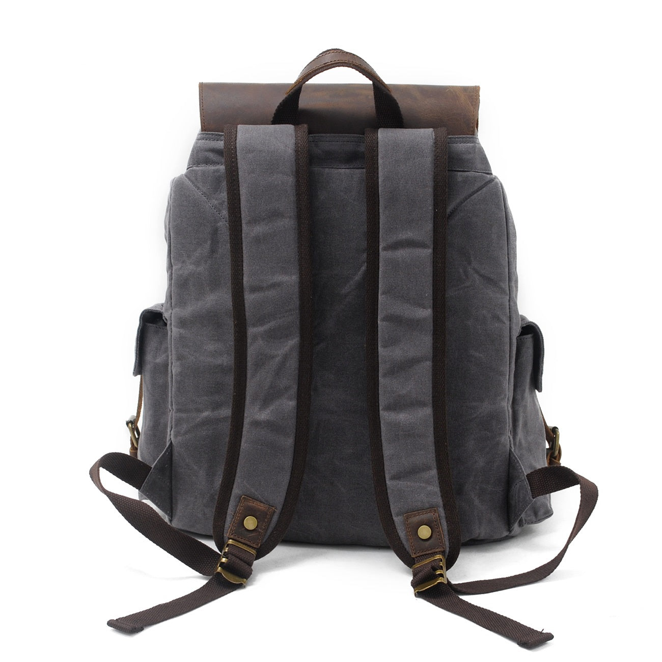 Jacob | Sturdy canvas backpack made of Genuine Leather