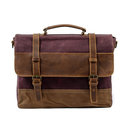 Jack | Waterproof canvas shoulder bag made of Genuine Leather