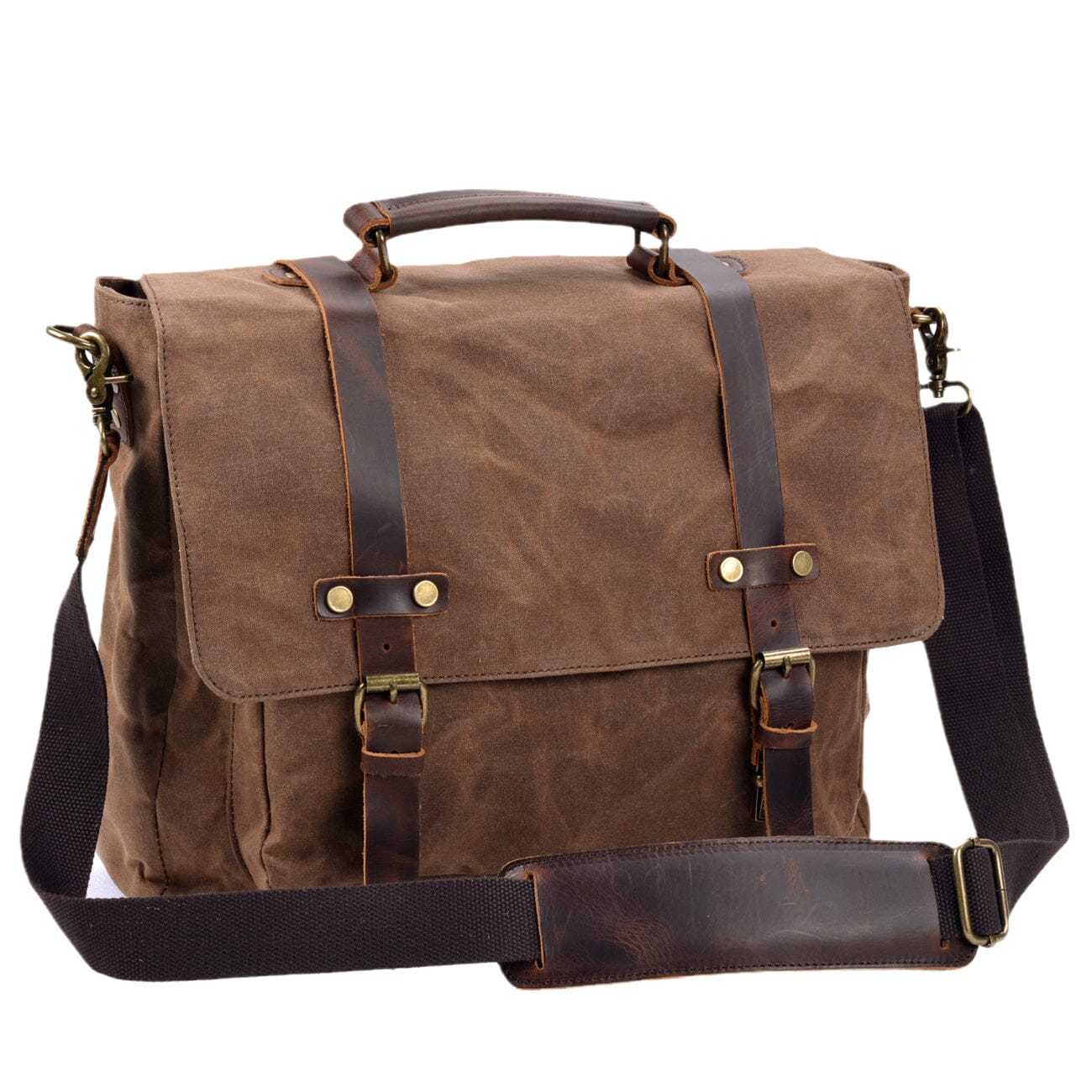 Ryan | Canvas shoulder bag made of Genuine Leather