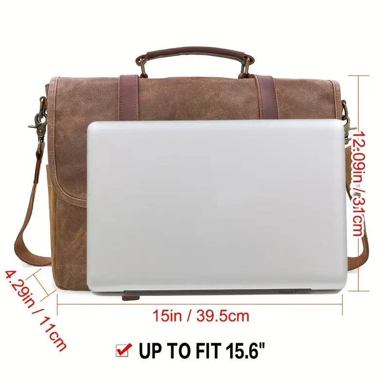 Brett | Waterproof canvas shoulder bag made of Genuine Leather