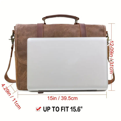 Brett | Waterproof canvas shoulder bag made of Genuine Leather