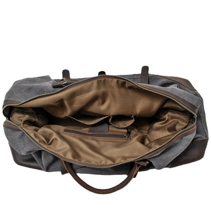 Thomas | Large canvas travel bag made of Genuine Leather