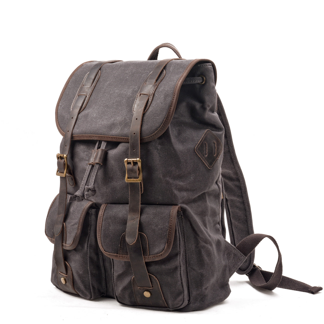 Marcus | Canvas travel backpack made of Genuine Leather