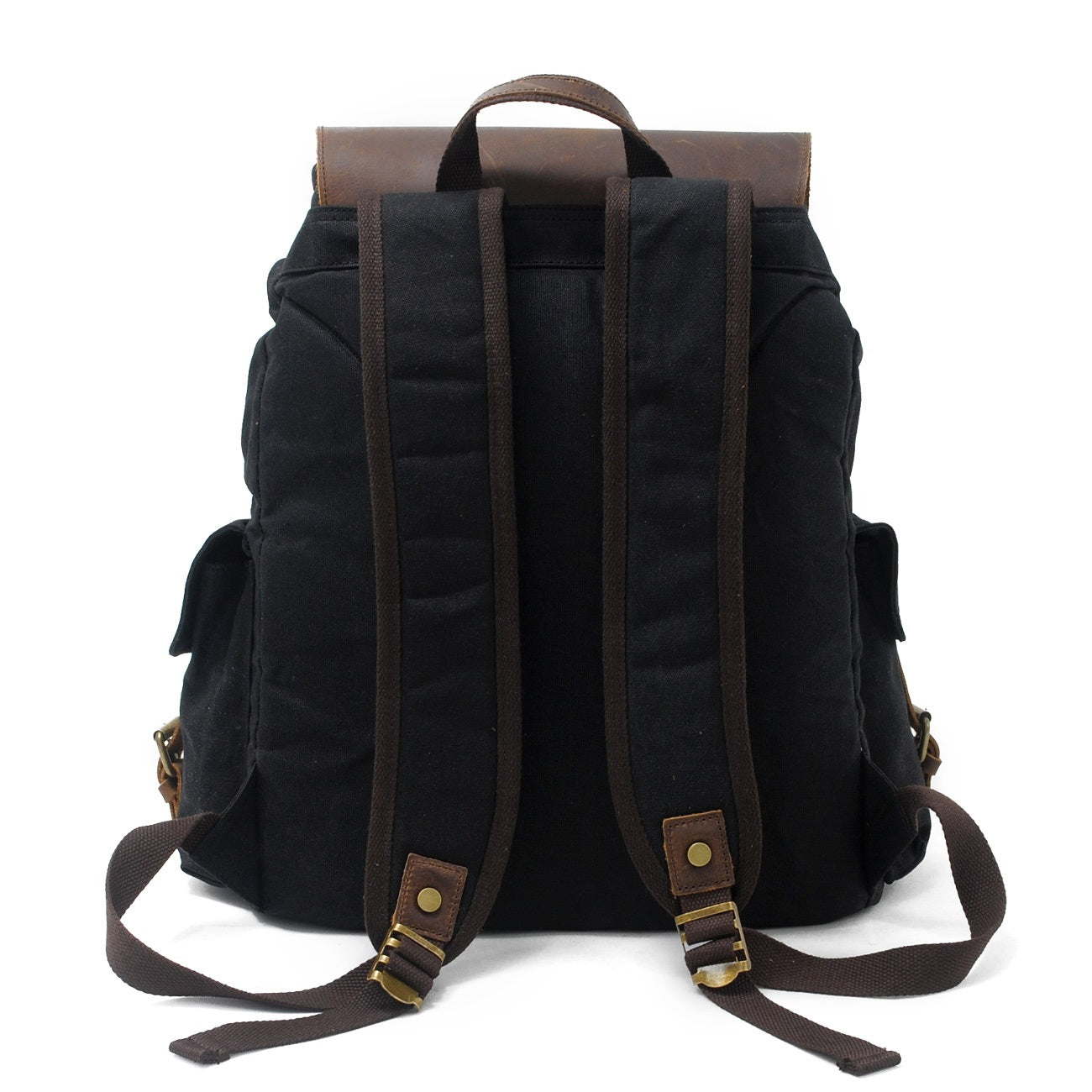 Jacob | Sturdy canvas backpack made of Genuine Leather
