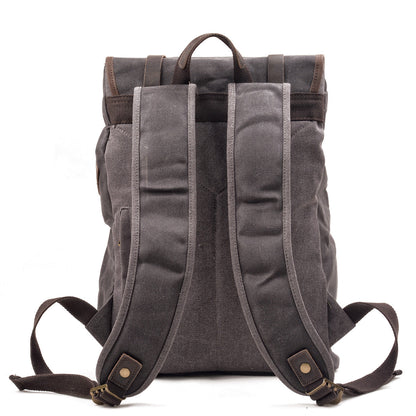 Marcus | Canvas travel backpack made of Genuine Leather