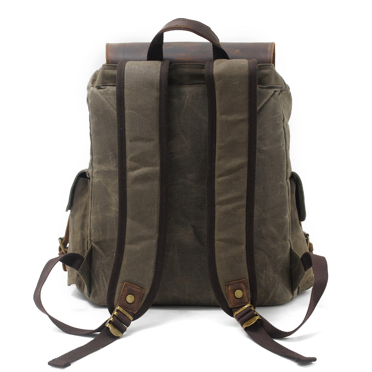 Jacob | Sturdy canvas backpack made of Genuine Leather