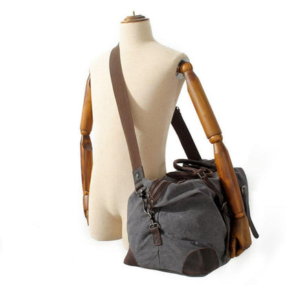 Thomas | Large canvas travel bag made of Genuine Leather