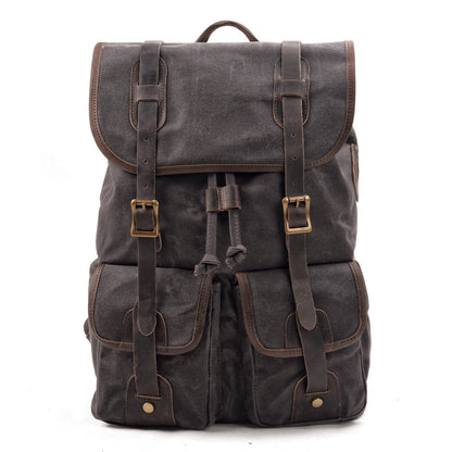 Marcus | Canvas travel backpack made of Genuine Leather