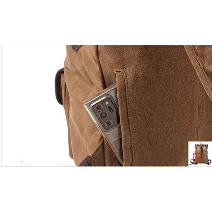 Marcus | Canvas travel backpack made of Genuine Leather