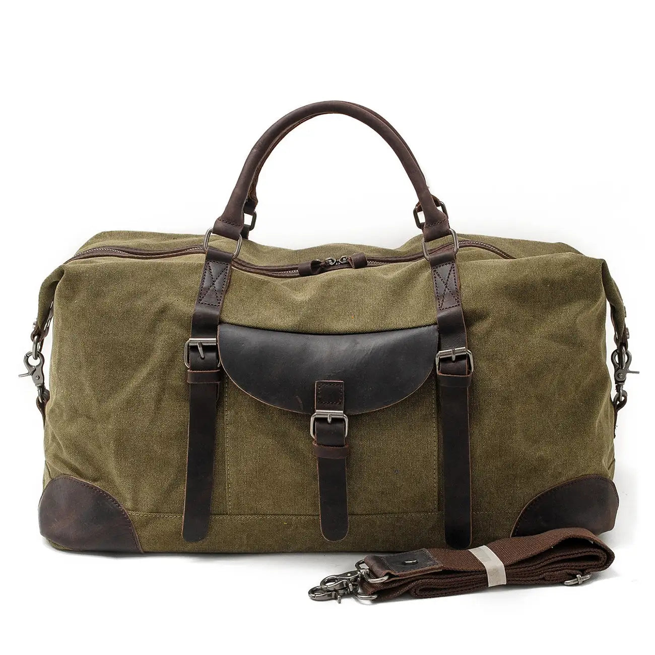 Thomas | Large canvas travel bag made of Genuine Leather