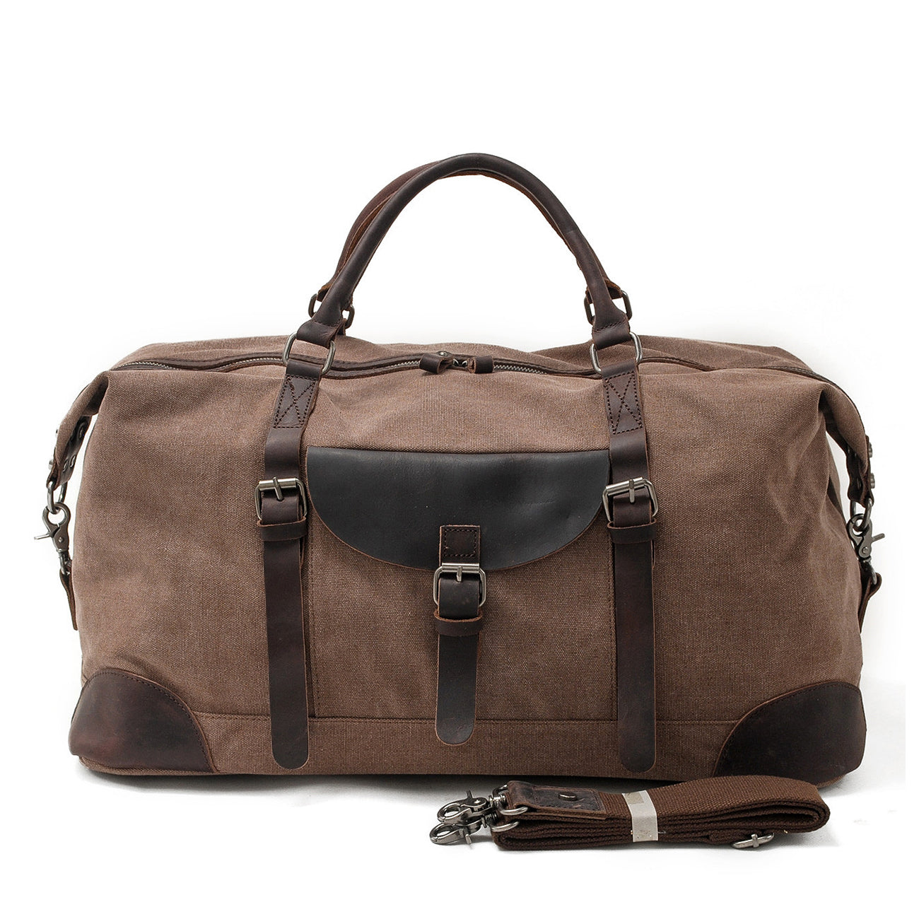 Thomas | Large canvas travel bag made of Genuine Leather