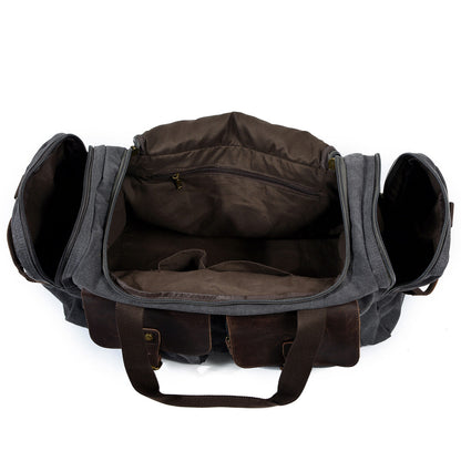 David | Canvas duffle bag for travel made of Genuine Leather