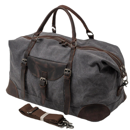 Thomas | Large canvas travel bag made of Genuine Leather