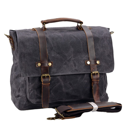Ryan | Canvas shoulder bag made of Genuine Leather