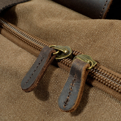 David | Canvas duffle bag for travel made of Genuine Leather