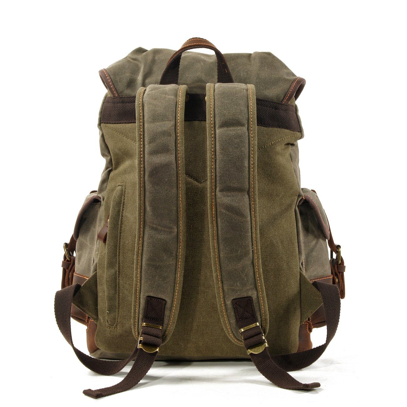 John | Robust canvas backpack made of Genuine Leather