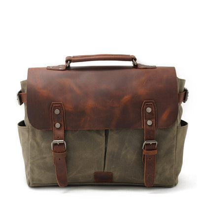 Alexander | Canvas shoulder bag made of Genuine Leather