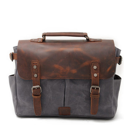 Alexander | Canvas shoulder bag made of Genuine Leather