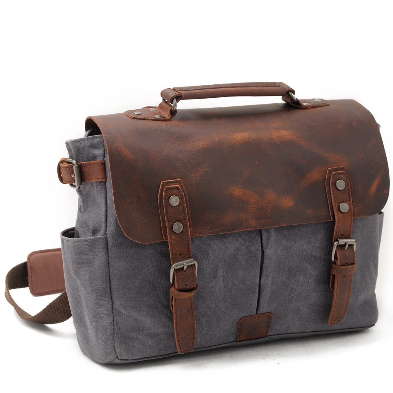Alexander | Canvas shoulder bag made of Genuine Leather