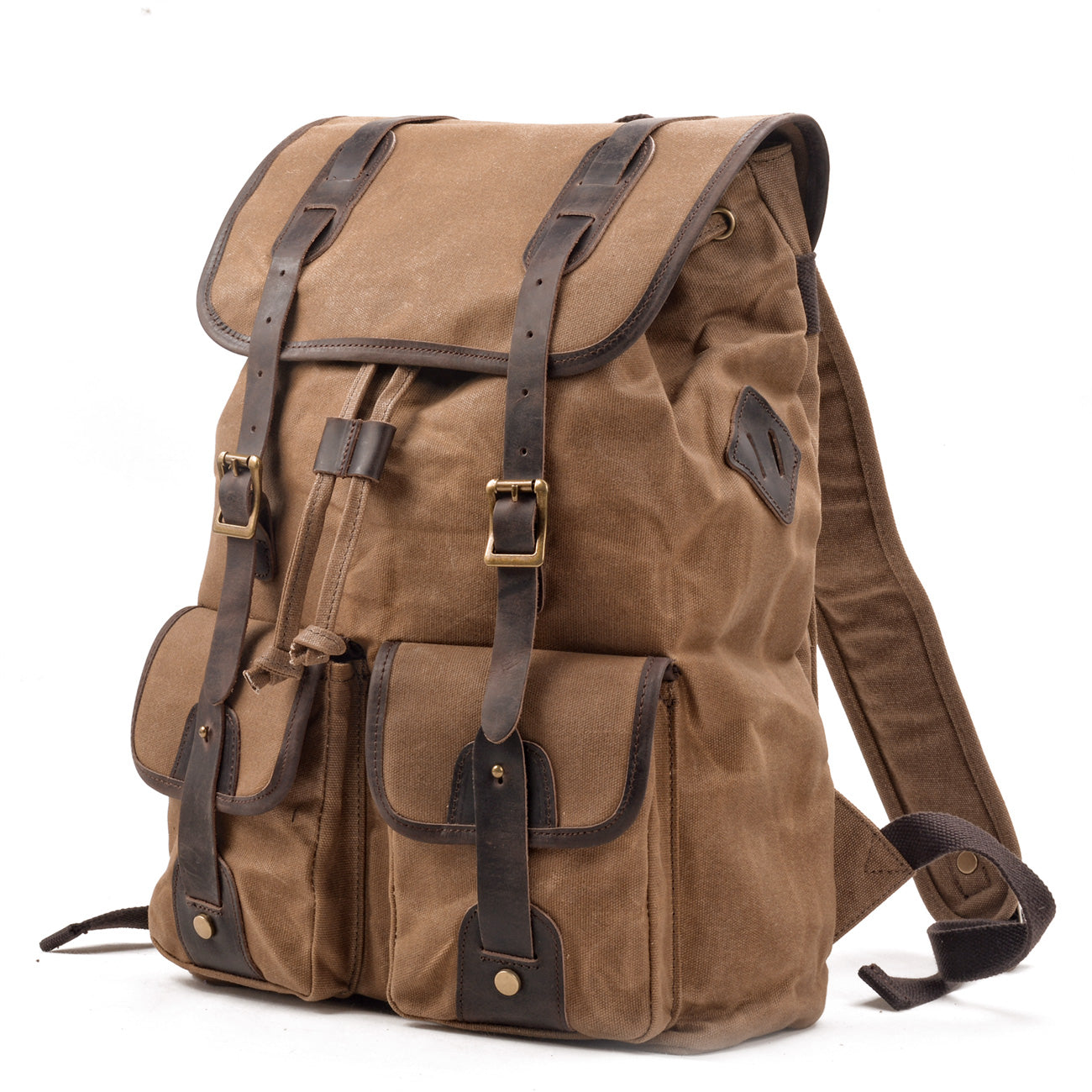Marcus | Canvas travel backpack made of Genuine Leather