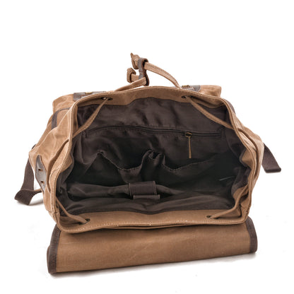 Marcus | Canvas travel backpack made of Genuine Leather