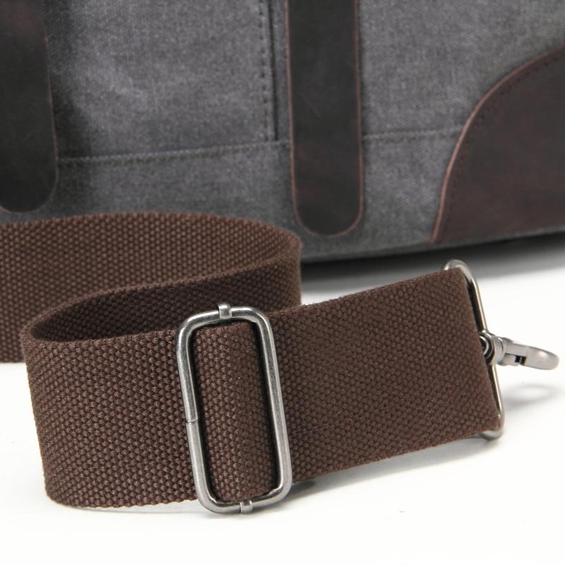 Thomas | Large canvas travel bag made of Genuine Leather