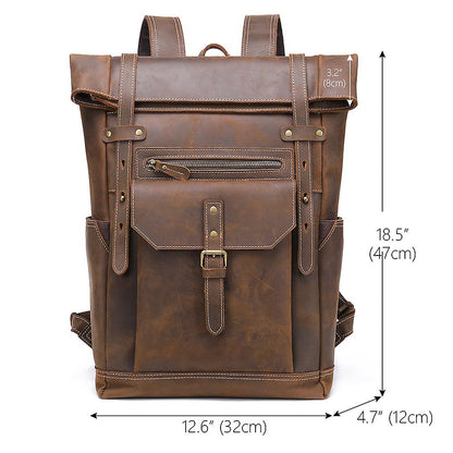 Larry | Retro backpack made of Genuine Leather